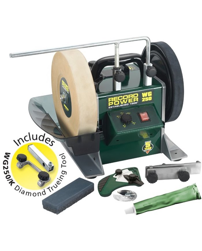 Afiladora al agua WG 250 con variador de velocidad.