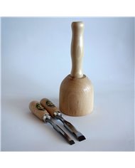Kit 12 de 2 mini formones mas maza de madera