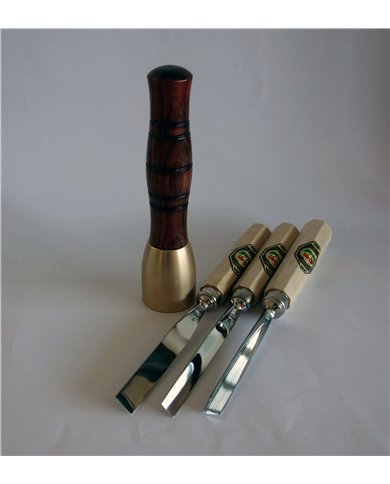 Kit 1 de 3 gubias basicas mas maza de bronce