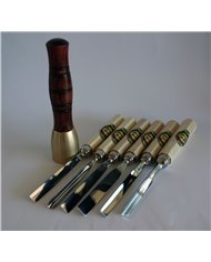 Kit 5 de 6 gubias profesionales basicas mas maza de bronce