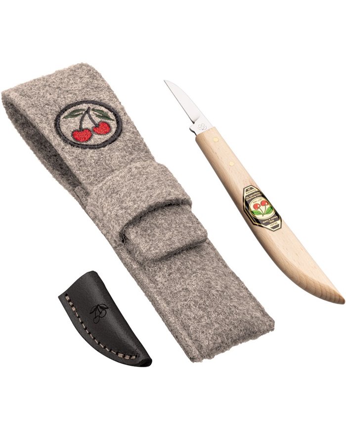 Cuchillo de talla en bolsa de fieltro