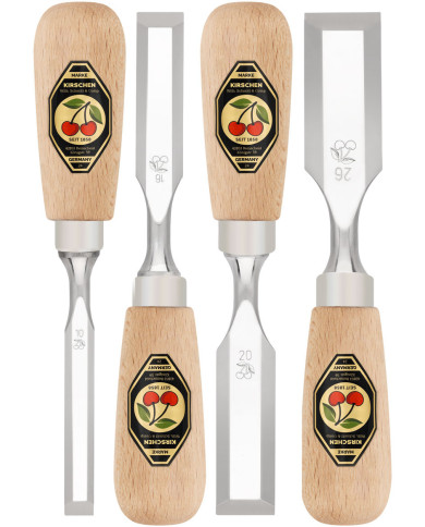 Juego de 4 formones cortos