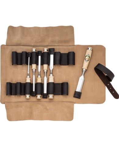 Juego de formones en funda de piel