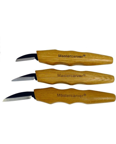 Juego de 3 cuchillos de talla para madera Mastercarver
