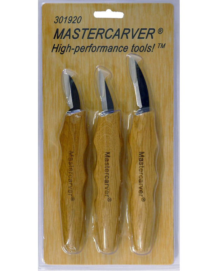 Juego de 3 cuchillos de talla para madera Mastercarver