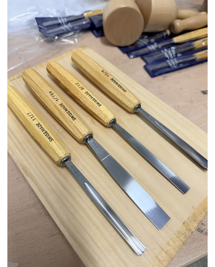 Kit talla madera con gubias Pfeil profesionales y madera de tilo