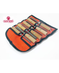 Juego Mifer de 8 Gubias en Estuche de Piel | Acero 60-62 HRC