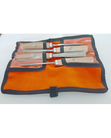 Juego Mifer de 4 Gubias en Estuche de Piel | Acero 60-62 HRC