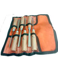 Juego Mifer de 6 Gubias en Estuche de Piel | Acero 60-62 HRC