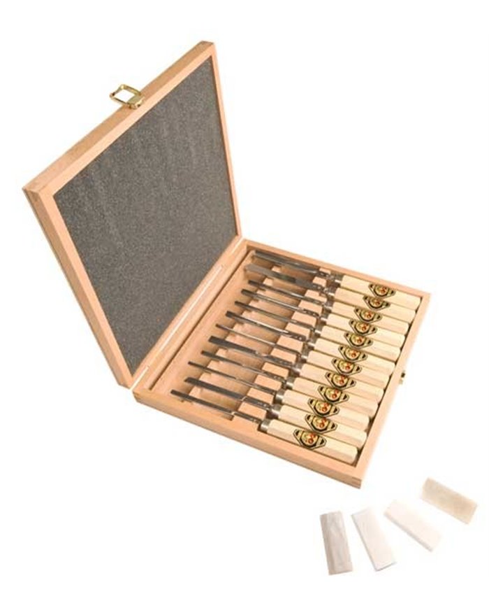 Juego de gubias de 18 gubias mas piedra ref. 3155 