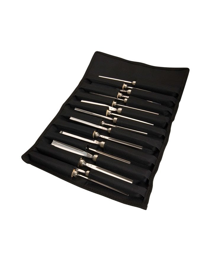 Juego de gubias de 18 gubias mas piedra ref. 3161MRT