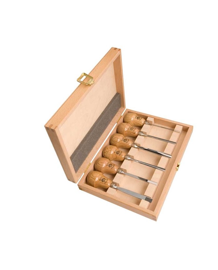 Juego de gubias mango de pera Kirschen en caja de madera